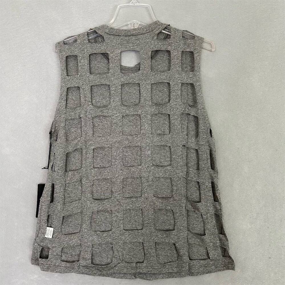 Revolve Michael Lauren Tank Top Women Sz Small Geometric Cut-Out Raw Edge USA